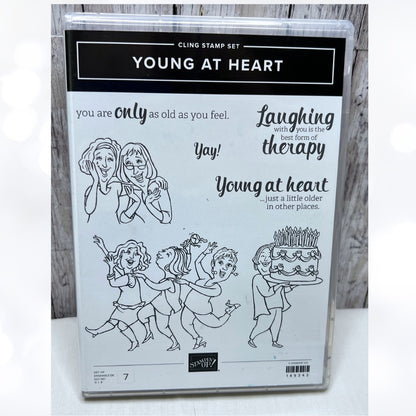 Stampin Up YOUNG AT HEART Old Lady Funny Friends Rubber Stamps