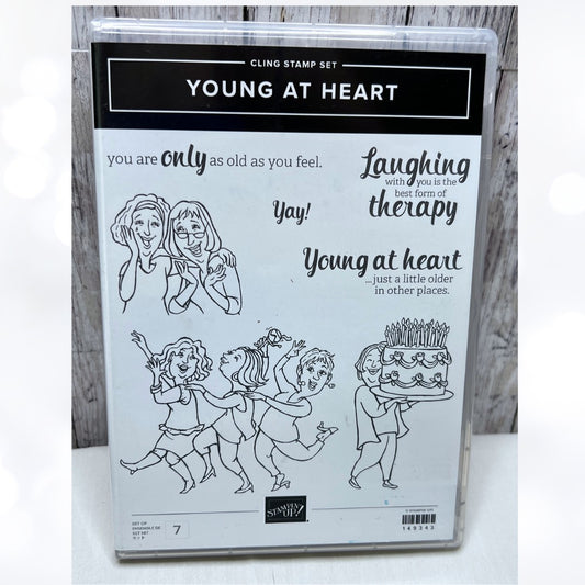 Stampin Up YOUNG AT HEART Old Lady Funny Friends Rubber Stamps