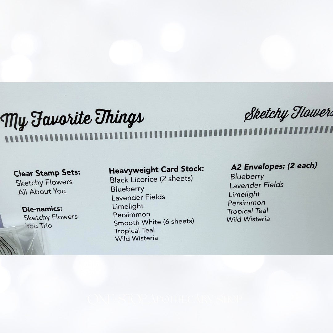 My Favorite Things SKETCHY FLOWERS Rubber Stamps Dies Kit
