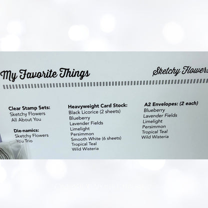 My Favorite Things SKETCHY FLOWERS Rubber Stamps Dies Kit