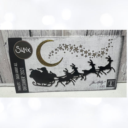 Tim Holtz DASH AWAY ALL Christmas Santas Sleigh Simon Says Stamp Thinlits Dies 