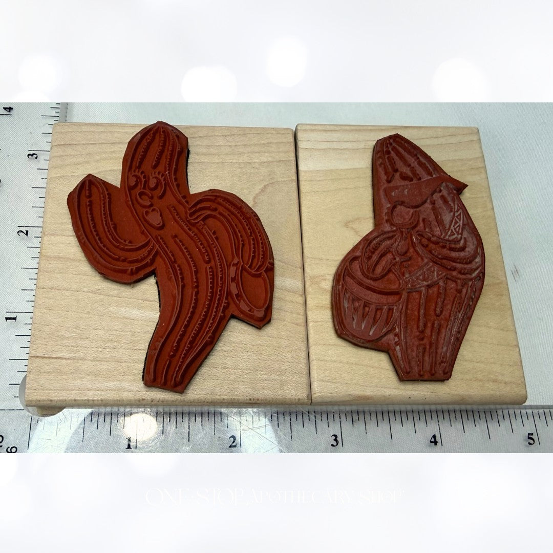 Copper Leaf Creations CACTUS BAND Music Southwest Funny Rubber Stamps Lot of 4