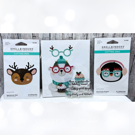 Spellbinders SPECTACULAR BEAR Penguin Deer Christmas Dies Rare