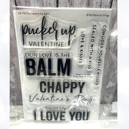 My Favorite Things LIP BALM Window Rip Strips Valentines Rubber Stamps Dies