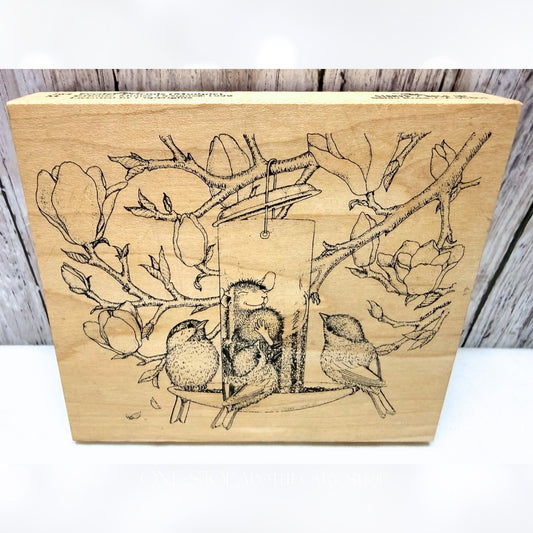 House Mouse FEEDER FRIENDS Birds Mice Rubber Stamp