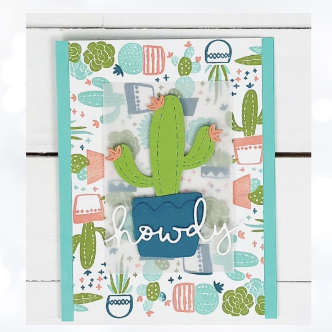 Concord & 9th TO THE POINT Triangle Confetti Cactus Background Rubber Stamps