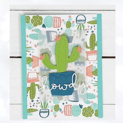 Concord & 9th TO THE POINT Triangle Confetti Cactus Background Rubber Stamps