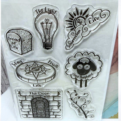 By the Well 4 God THE DOOR Religious Bible Journaling Rubber Stamps Kit