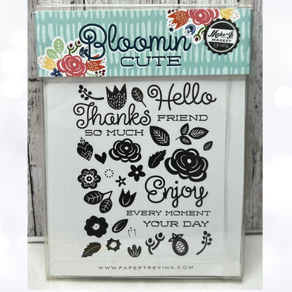Papertrey Ink BLOOMIN CUTE Floral Flowers Rubber Stamps