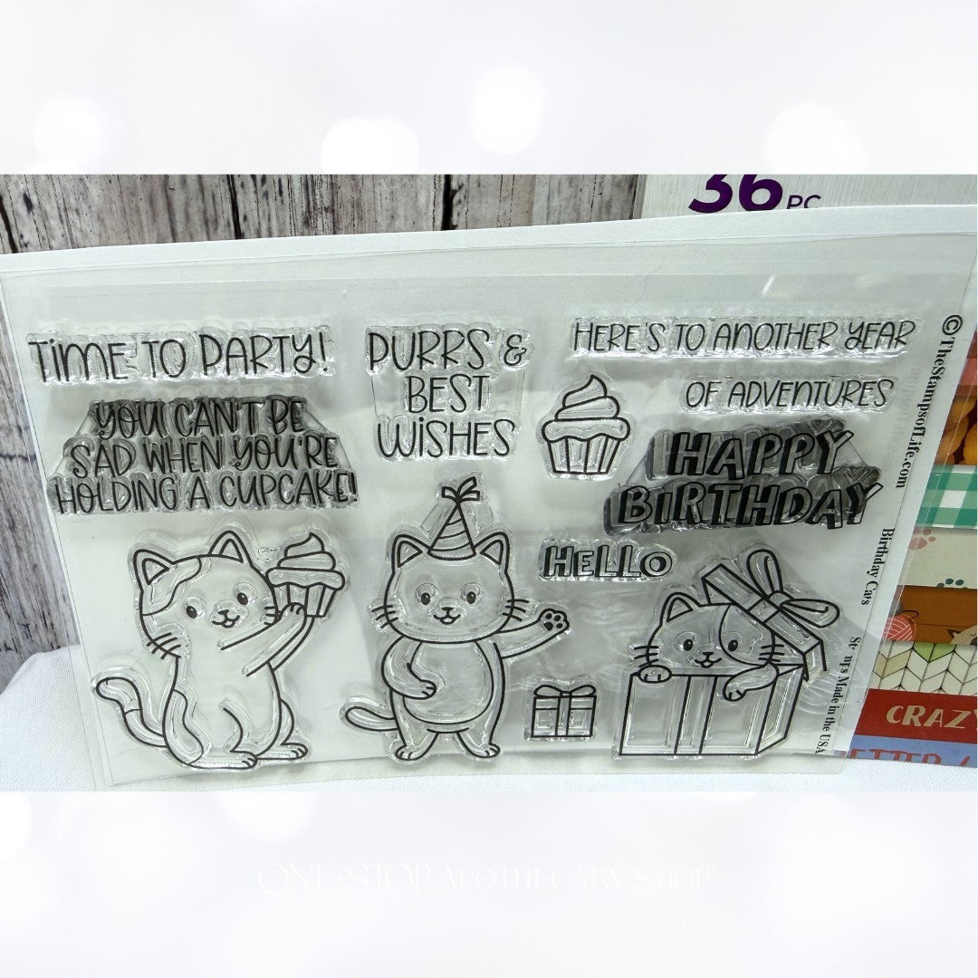 The Stamps of Life CATS Rubber Stamps Dies Stencil 6x6 Paper Kit