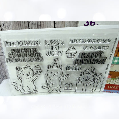 The Stamps of Life CATS Rubber Stamps Dies Stencil 6x6 Paper Kit