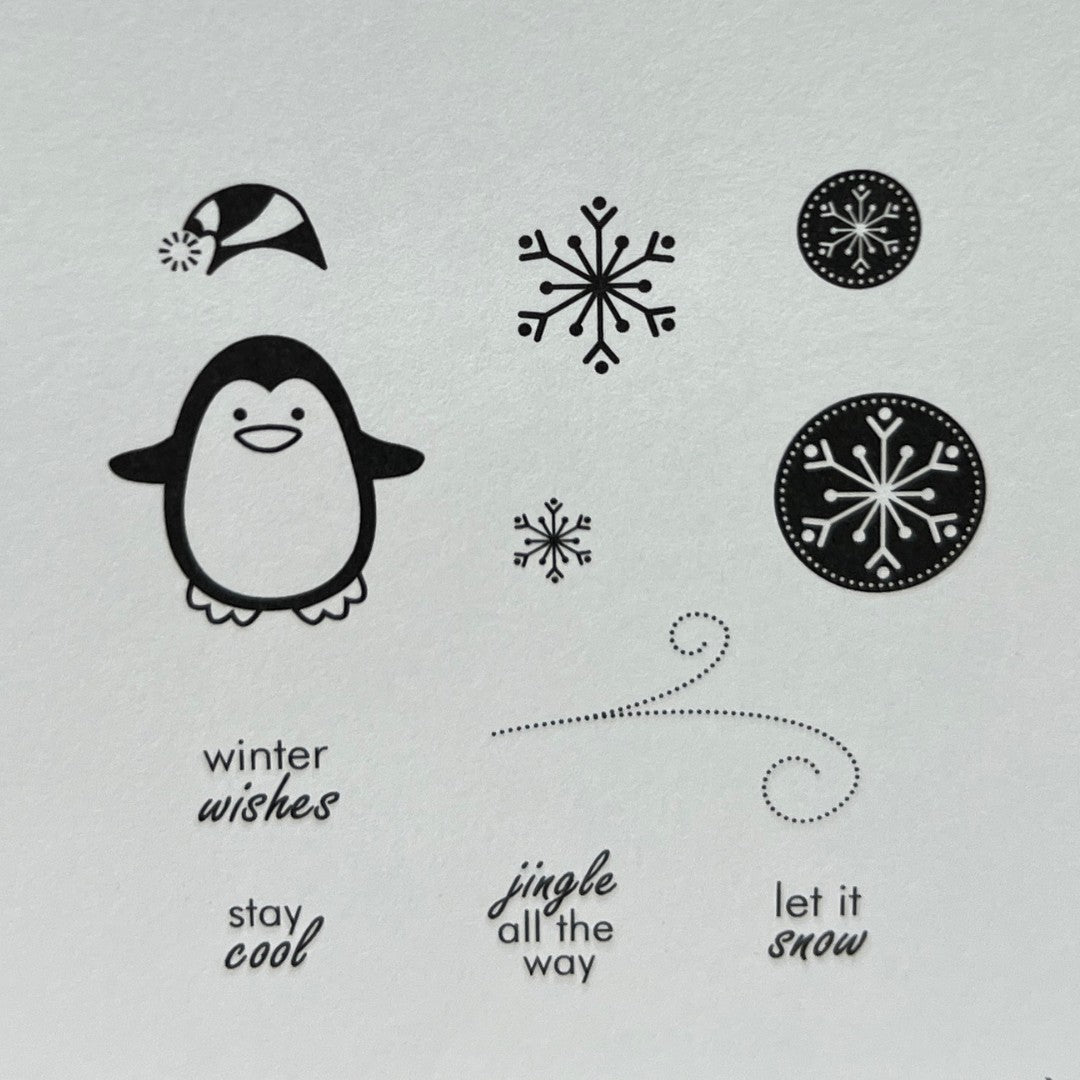 Papertrey Ink WINTER PENGUIN Christmas Rubber Stamps Dies