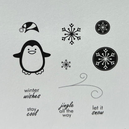 Papertrey Ink WINTER PENGUIN Christmas Rubber Stamps Dies