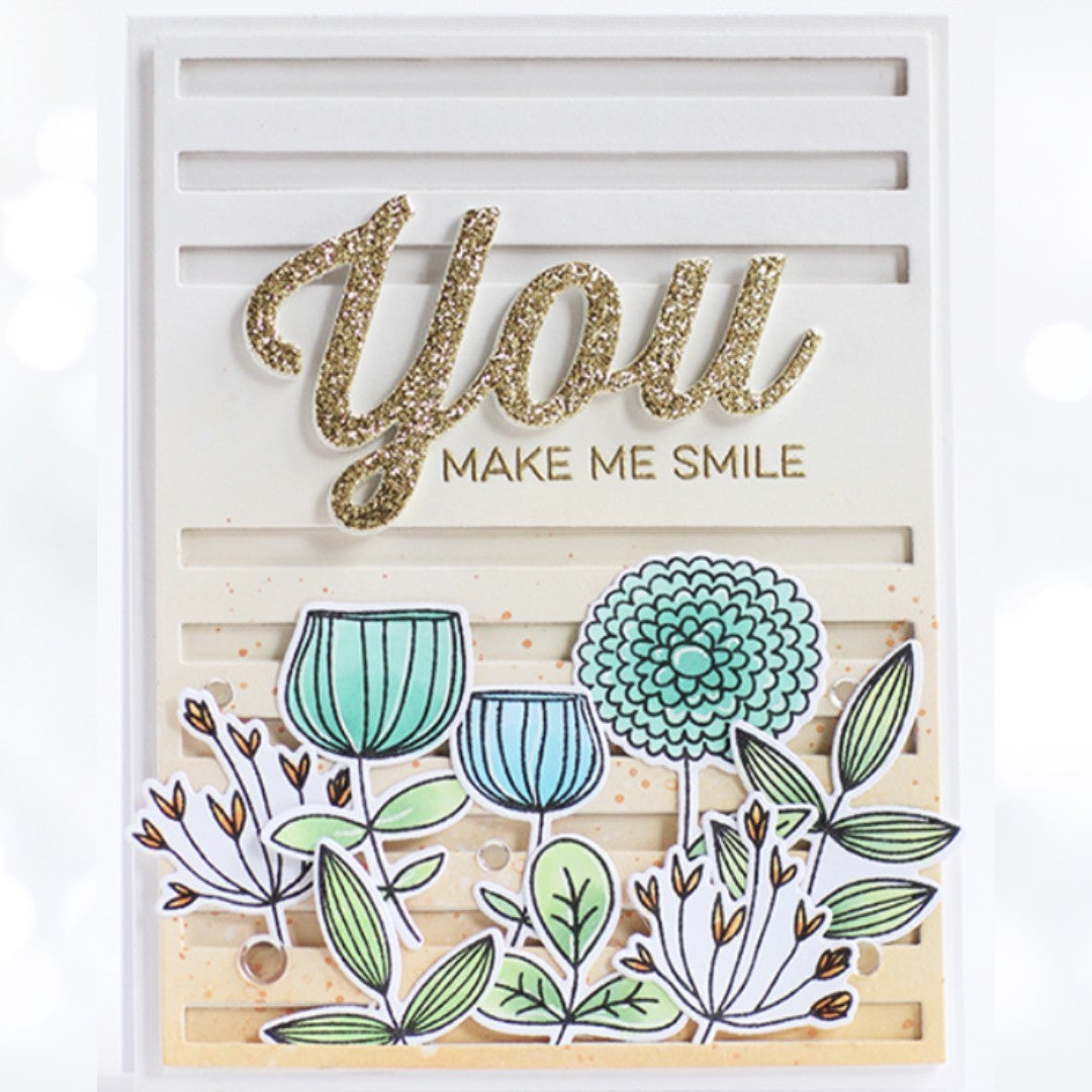 My Favorite Things SKETCHY FLOWERS Rubber Stamps Dies Kit