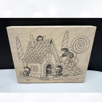 House Mouse HOME SWEET HOME Gingerbread House Christmas Mice Rubber Stamp