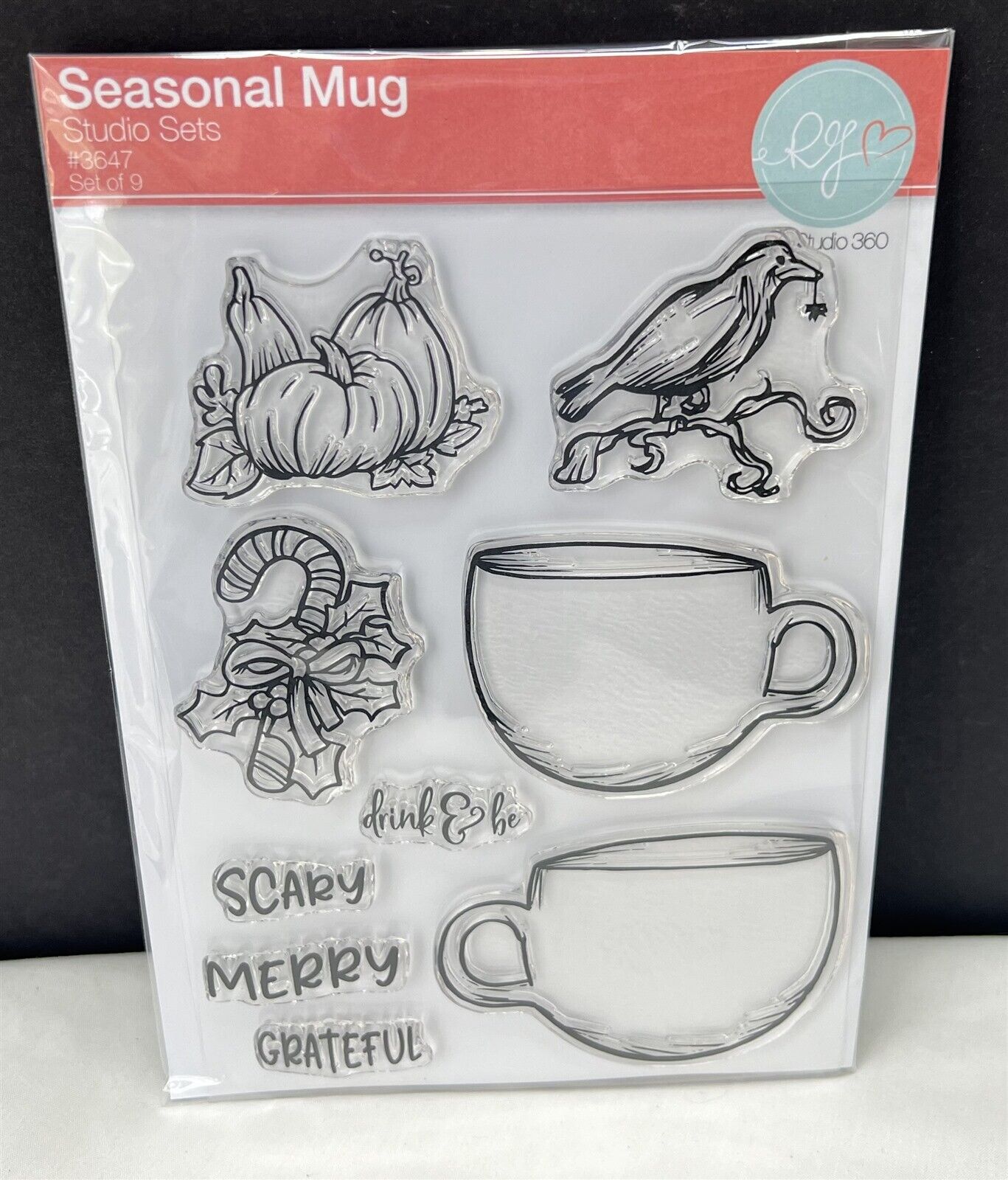 RG Studio SEASONAL MUG Holiday Hot Chocolate Christmas Halloween Rubber Stamps