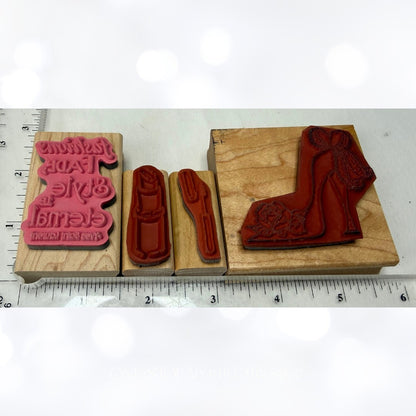 FASHION MakeUp Purses Shoes Heels Rubber Stamps Lot of 6