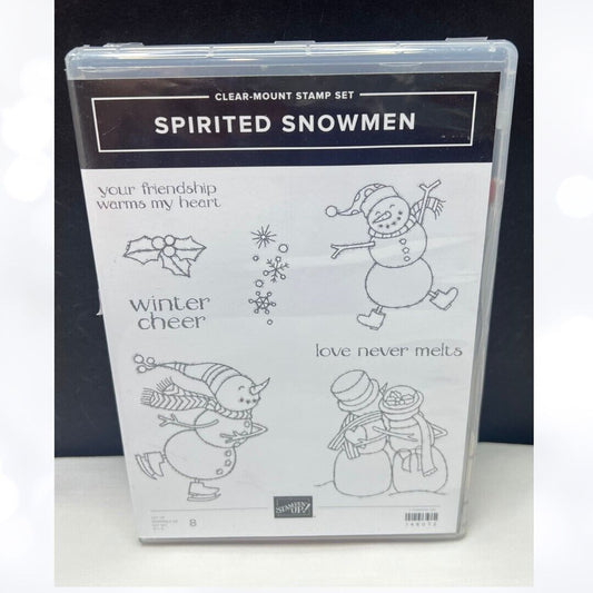Stampin Up SPIRITED SNOWMEN Christmas Snowman Rubber Stamps