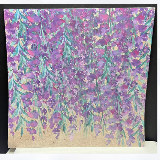 Stampin Up PERENNIAL LAVENDER 12x12 Flowers DSP Cardstock Paper 12 Sheets