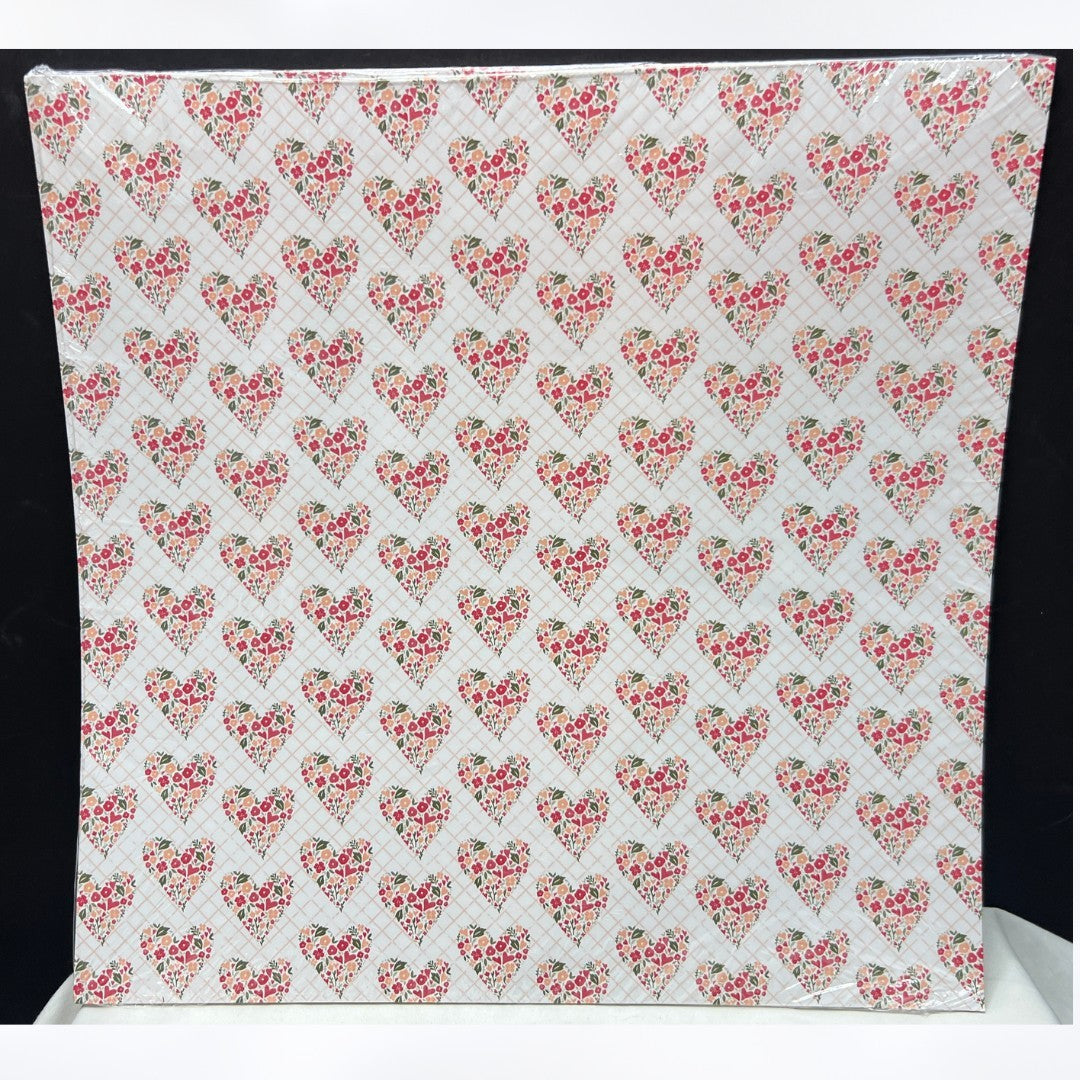 Stampin Up COUNTRY FLORAL LANE Valentines Day Hearts 12x12 DSP Paper 12 Sheets