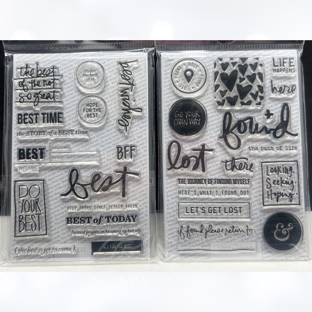 Ali Edwards LOST & FOUND Best Planner Journal Rubber Stamps Lot of 2