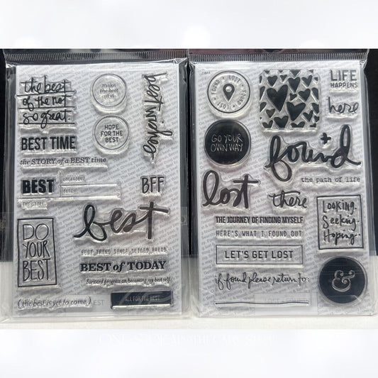 Ali Edwards LOST & FOUND Best Planner Journal Rubber Stamps Lot of 2