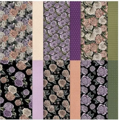Stampin Up FAVORED FLOWERS Floral 12x12 Cardstock DSP Paper 12 Sheets