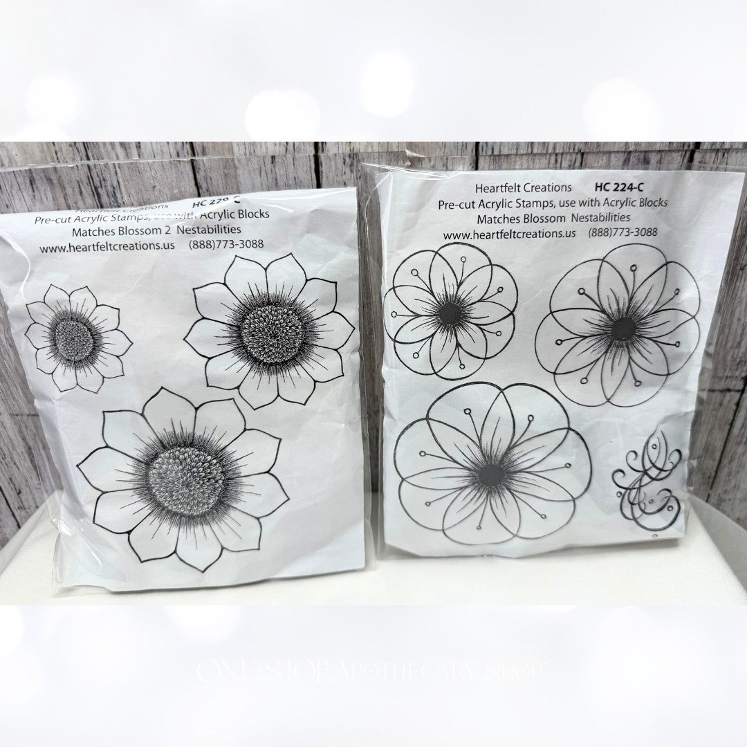 Heartfelt Creations BLOSSOM & BLOSSOM 2 Flowers Floral Rubber Stamps
