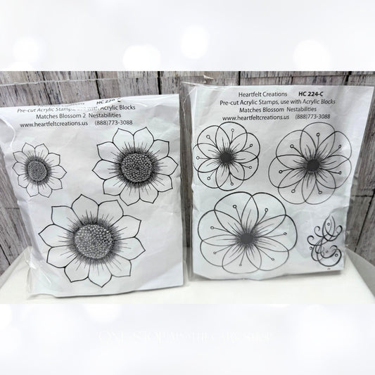 Heartfelt Creations BLOSSOM & BLOSSOM 2 Flowers Floral Rubber Stamps