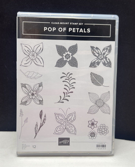 Stampin Up POP OF PETALS Flowers Floral Rubber Stamps