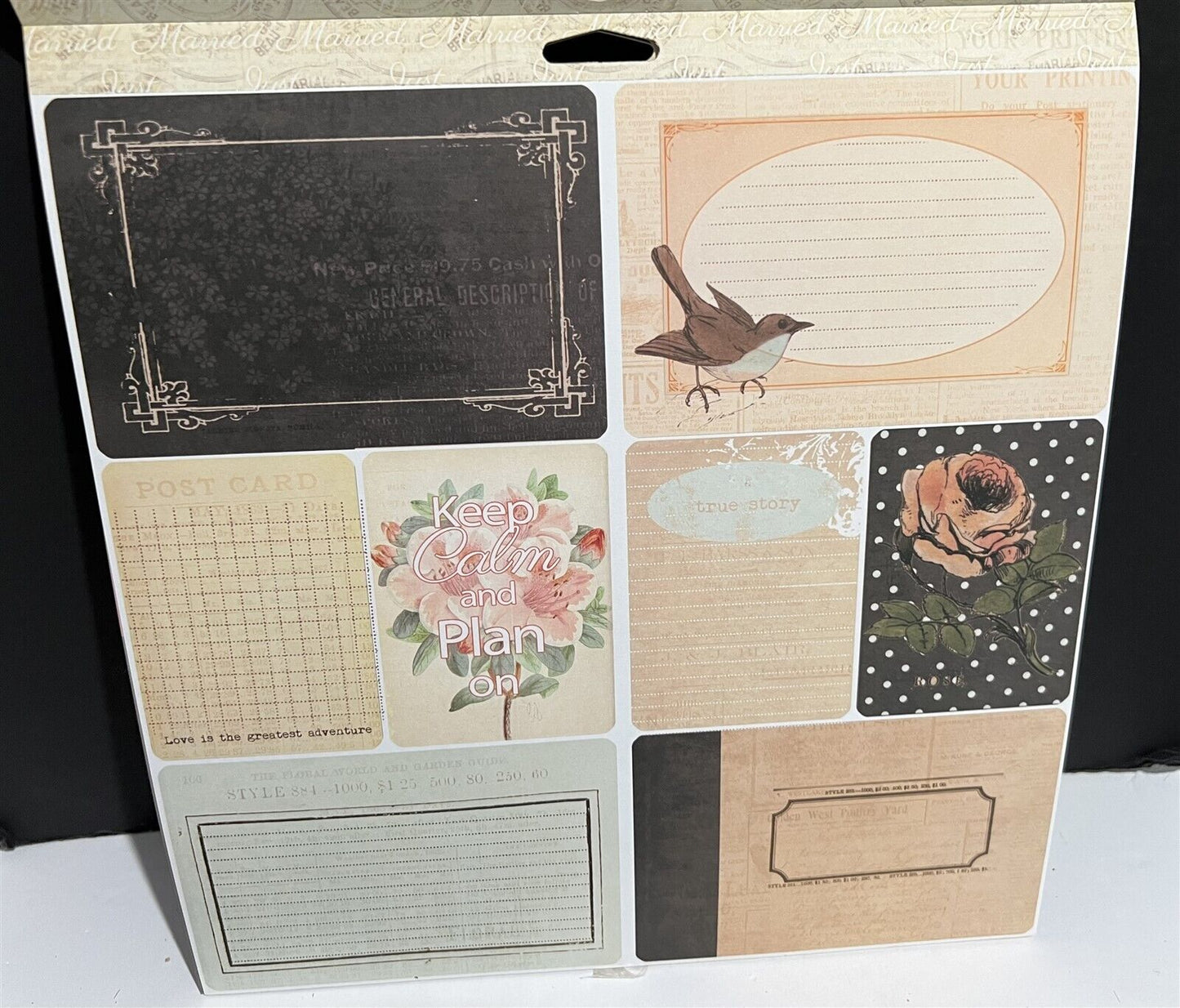 Prima SOMETHING BLUE Wedding Scrapbook Paper Flowers Chipboard 12x12 Lot