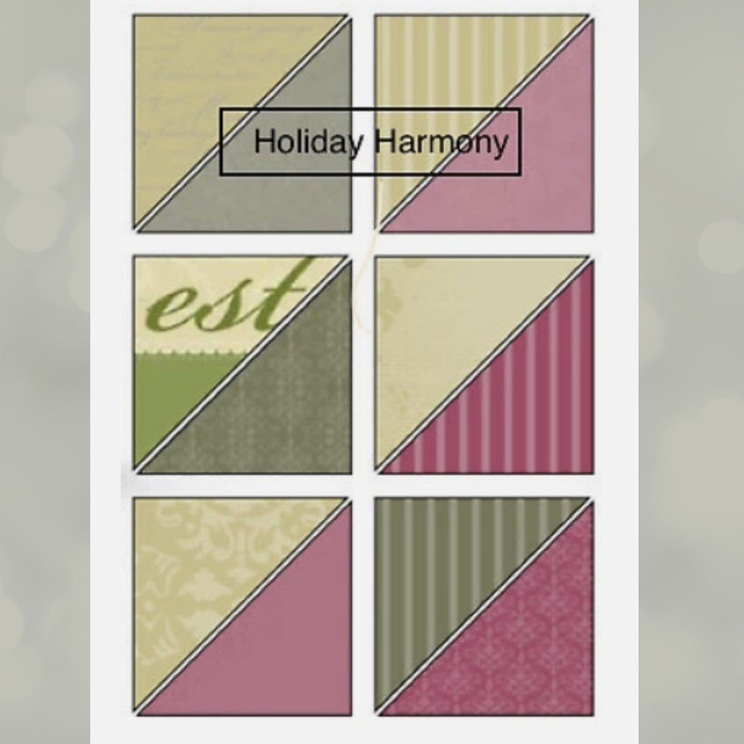 Stampin Up HOLIDAY HARMONY 12x12 Christmas DSP Cardstock Paper 12 Sheets