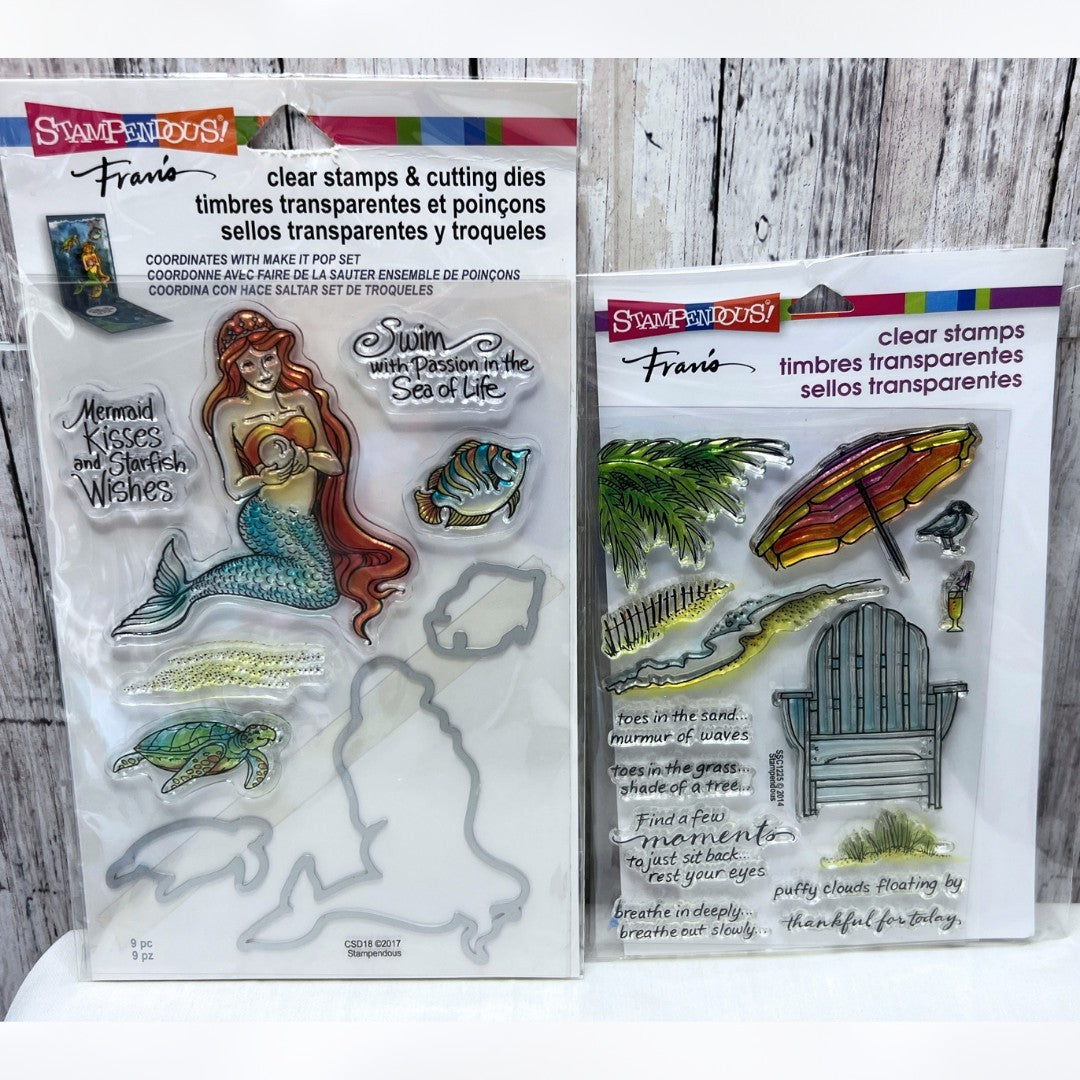 Stampendous MERMAID Seaside Chair Sea Rubber Stamps