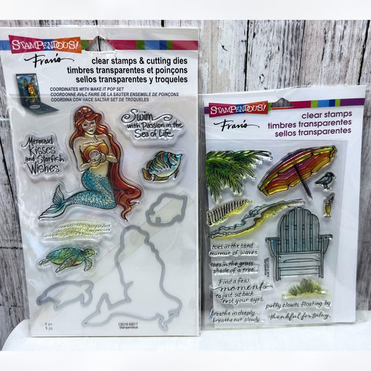 Stampendous MERMAID Seaside Chair Sea Rubber Stamps