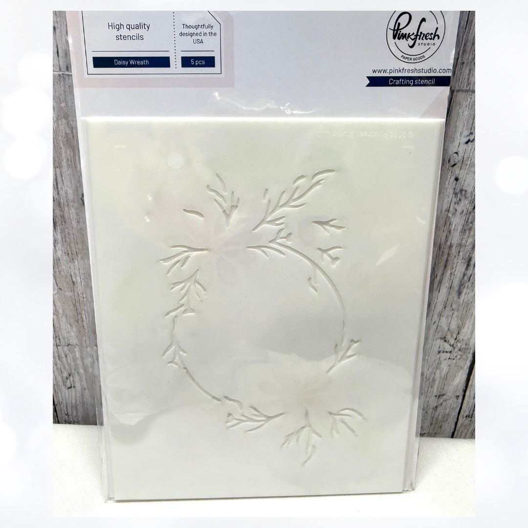 Pinkfresh Studio DAISY WREATH Hot Foil Plate Dies Stencils