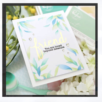 Pinkfresh Studio FLORAL PRINT CIRCLE Leafy Background Layering Stencils