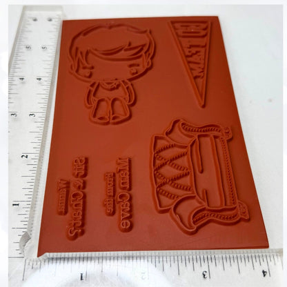The Greeting Farm SITTING CASUAL Ian Boy Cheer Couch Rubber Stamps