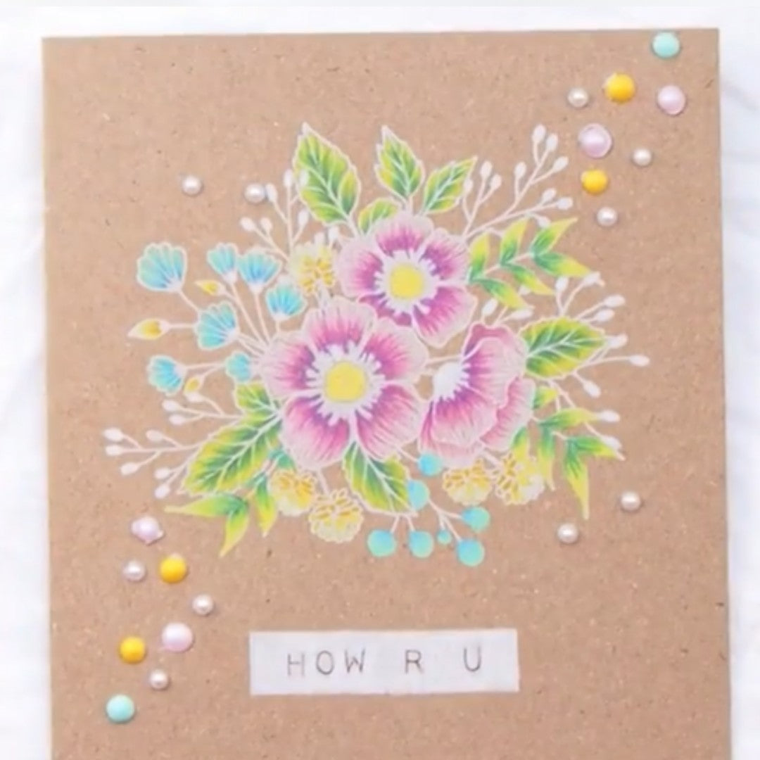 Wplus9 W Plus 9 SPARKLE & SHINE Botanical Bunch Flowers Rubber Stamps