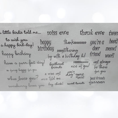 Amy R Stamps CRITTER SENTIMENTS Animal Sayings Funny Rubber Stamps
