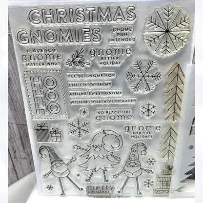Simon Says Stamp GNOME FOR THE HOLIDAY Christmas Gnomes 6x8 Rubber Stamps 