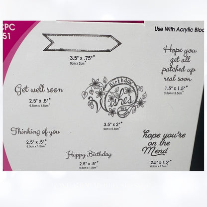 Heartfelt Creations HAND STITCHED ACCENTS Today's Quotes Rubber Stamps