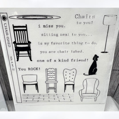 Papertrey Ink LIGHTEN UP & CHAIR-ISHED Chairs Furniture Rubber Stamps Dies