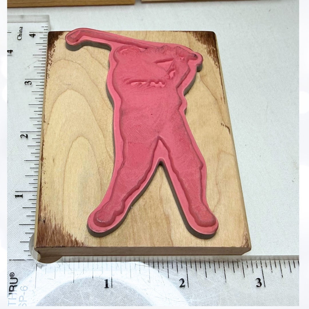 GOLF Golfer Golfing Cart Funny Sayings Rubber Stamps Lot of 6