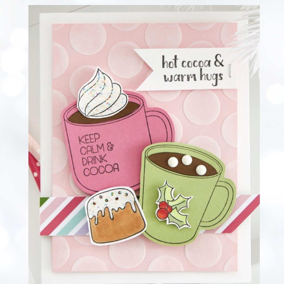 Fun Stampers Journey CUPS OF COCOA Christmas Hot Chocolate Rubber Stamps
