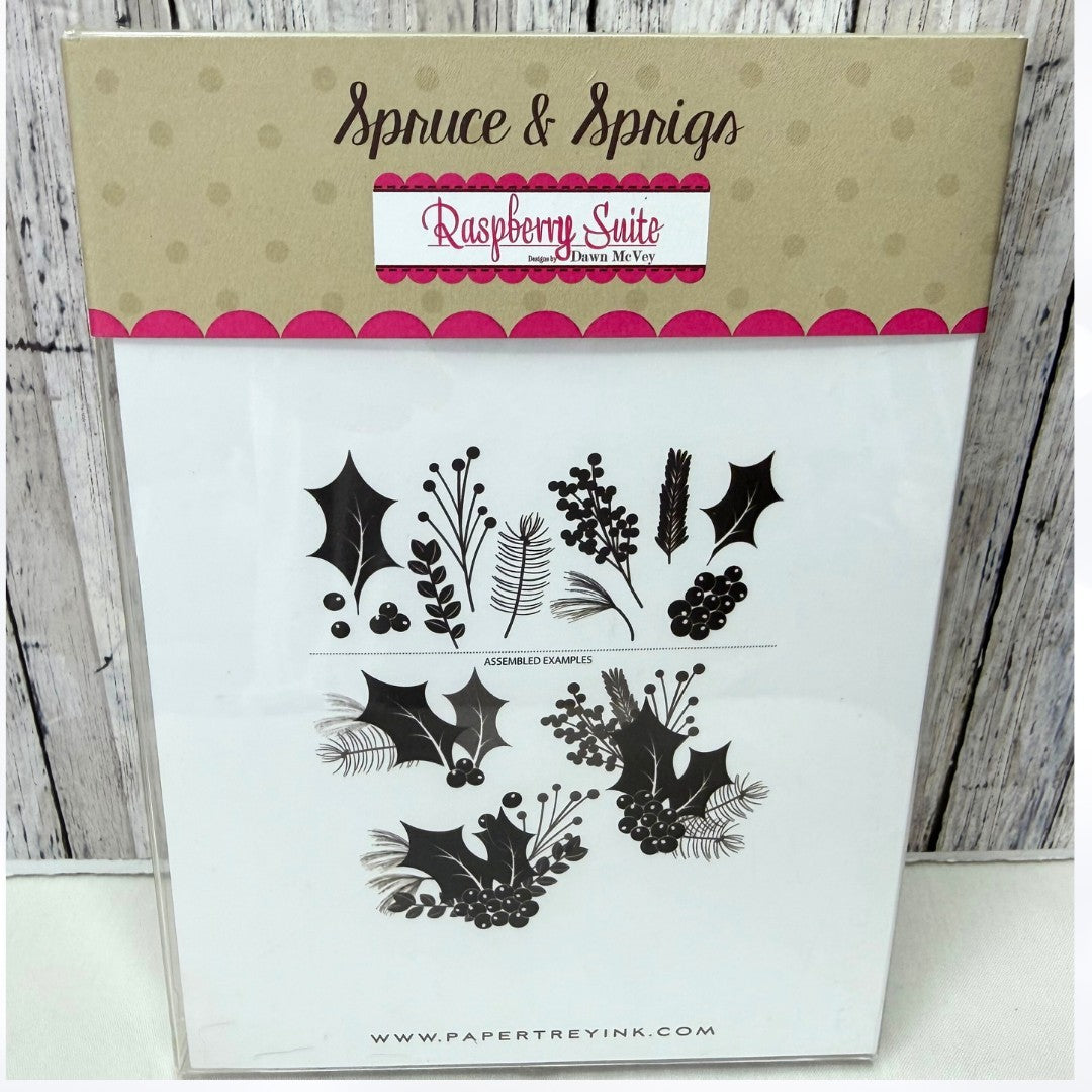 Papertrey Ink SPRUCE & SPRIGS Greenery Christmas Rubber Stamps