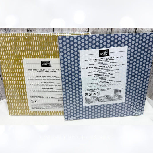 Stampin Up IN COLOR 6x6 DSP Cardstock Paper Set of 2
