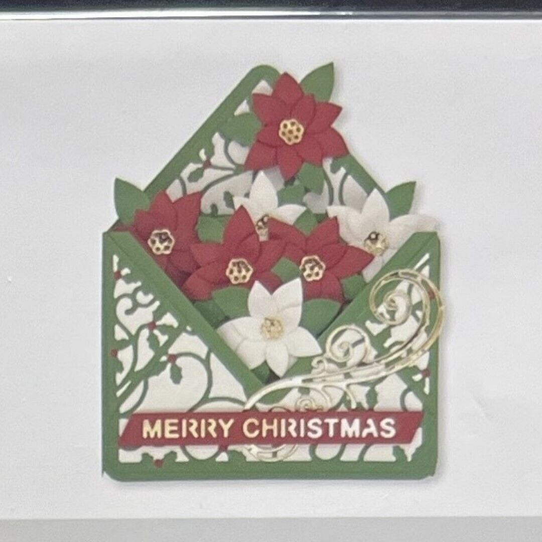 Spellbinders POINSETTIA SURPRISE ENVELOPE Christmas APG Die of the Month Oct 22