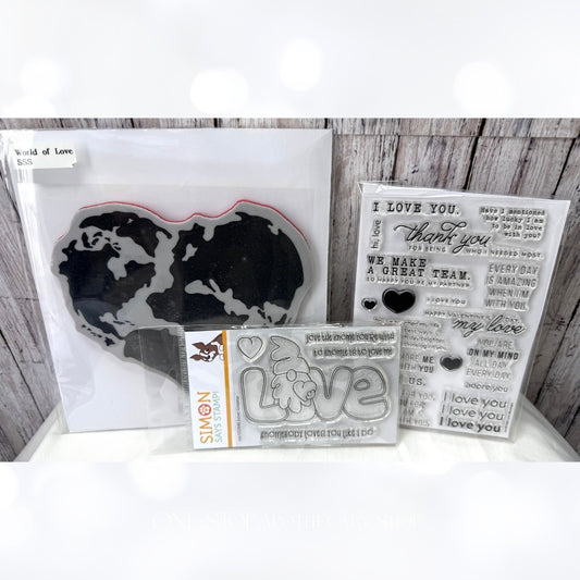 Simon Says Stamp LOVE GNOME Messages World Valentines Day Rubber Stamps Lot