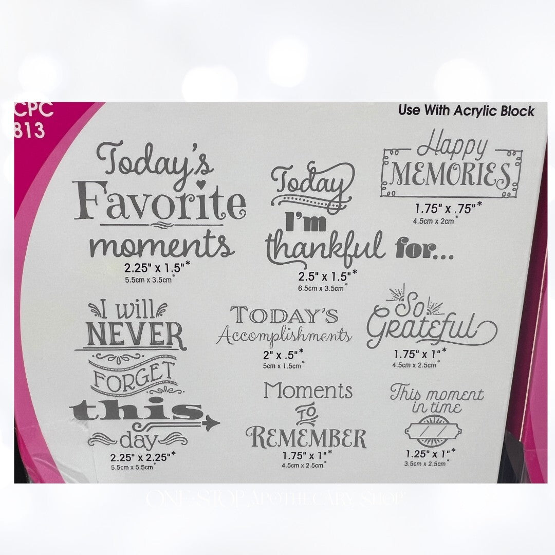 Heartfelt Creations HAND STITCHED ACCENTS Today's Quotes Rubber Stamps