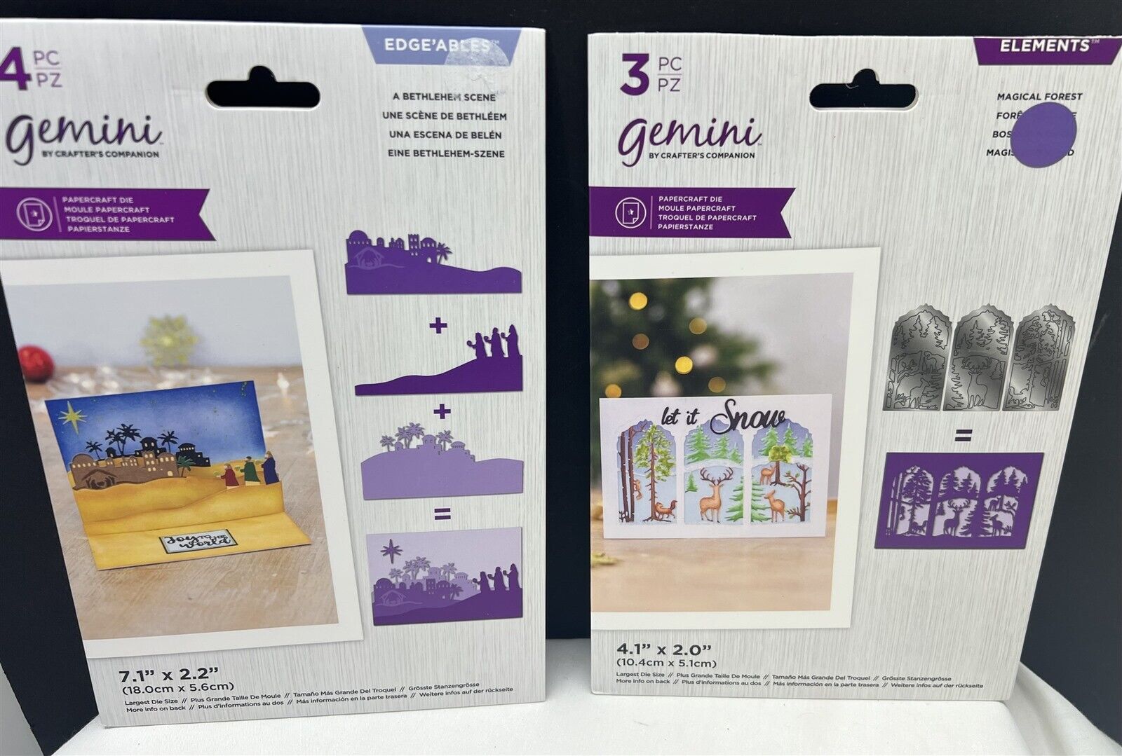 Gemini MAGICAL FOREST Bethlehem Scene Edgeables Christmas Dies Lot of 2